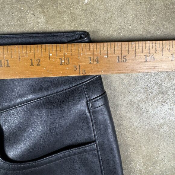 Ann Taylor Factory Faux Leather Pants Women 00P‎ Black Slim Fit Ankle - Picture 6 of 8